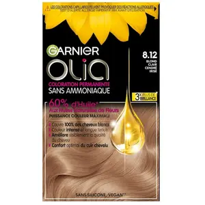 Comparateur de prix : Garnier Olia Coloration 8.12 Blond Clair Cendré Irisé 120g