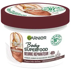 Comparateur de prix : Garnier Body Superfood Beurre Réparateur Cacao Céramide 380ml