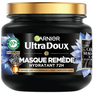 Comparateur de prix : Garnier Ultra Doux Masque Remède Equilibrant Charbon Magnétique 340ml