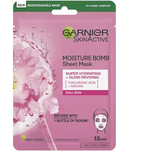 Comparateur de prix : Masque Tissu Visage Hydratant Cerisier du Japon Moisture Bomb Garnier