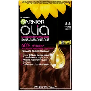 Coloration Permanente Olia GARNIER - Sans ammoniaque - 5.5 Châtain Clair Acajou pas cher