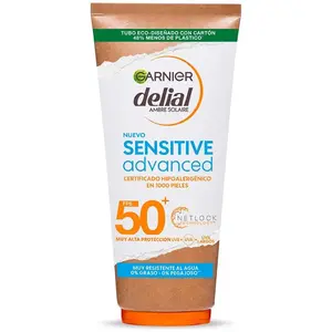 Delial ambre soleil Sensitive advanced - Garnier Protection solaire 200 ml pas cher