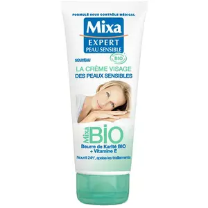 Mixa BIO - La Crème Visage Des Peaux Sensibles - 100 ml - Lot de 1
