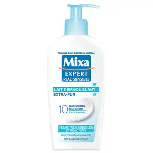 Comparateur de prix : Mixa Expert Peau Sensible Lait Démaquillant Apaisant Extra-pur 200 ml