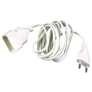 Comparateur de prix : Rallonge électrique blanche 2P - Câble 2 x 0,75 mm² - 5 m - Dhome