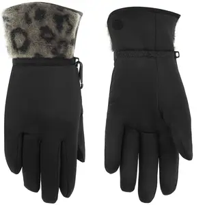 Poivre Blanc Gants De Ski / Snow Poivre 1775 Bubbly Leopard noir L pas cher