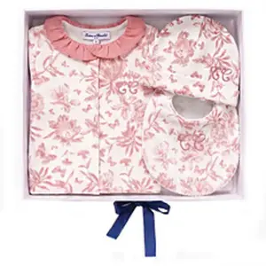 Tartine et Chocolat Coffret de Naissance Toile de Jouy Rose - 1 Mois pas cher