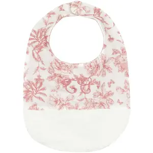 Non communiqué Tartine et Chocolat - Bavoir toile de Jouy pêche Vieux rose et blanc pas cher