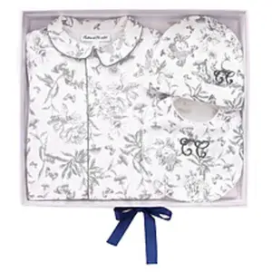 Tartine et Chocolat Coffret de Naissance Toile de Jouy Gris - 1 Mois pas cher