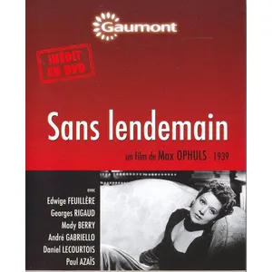 Gaumont Sans lendemain DVD pas cher