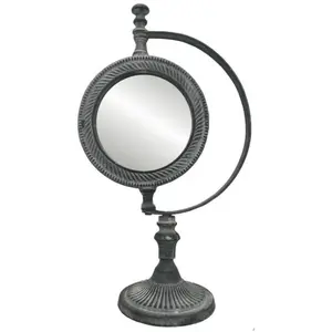 CHEMIN DE CAMPAGNE Miroir à poser en métal gris 40 x 23 cm pas cher