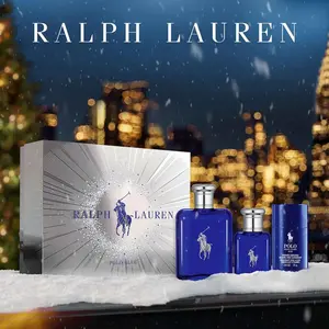 Coffret Polo Bleu 3 pièces pas cher