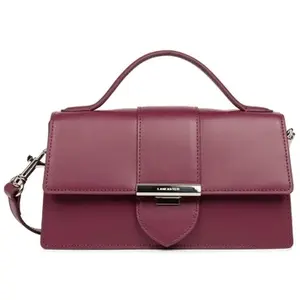 LANCASTER | Paris Ily - Sac à Main Cuir de Vachette Lisse Bordeaux pas cher