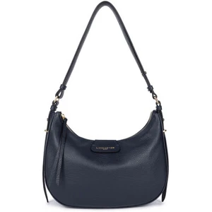 Lancaster - Sac hobo - Dune - Bleu foncé - Cuir de vachette grainé TU pas cher