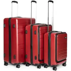 Lancaster - Set de 3 valises - Bagages - Carmin - Polycarbonate TU pas cher
