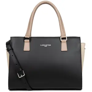 Comparateur de prix : Lancaster Maroquinerie Sac à main Zippée M Smooth noir en cuir