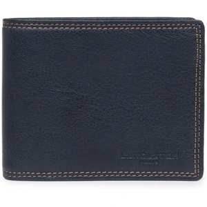 Portefeuille Lancaster cuir ref_lan26058 bleuf-camel Bleu pas cher