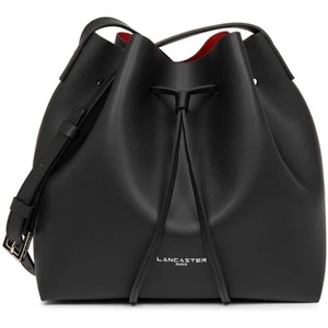 Sac sceau Lancaster en cuir ref_50064 Noir/Rouge 25*24*13.5 pas cher