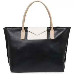 Sac Cabas Lancaster 517-18 Maya Noir / Écru / Nude pas cher