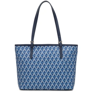 Sac shopper - LANCASTER - Ikon Tote Bag M - Bleu foncé - Zippé - Pour femme pas cher