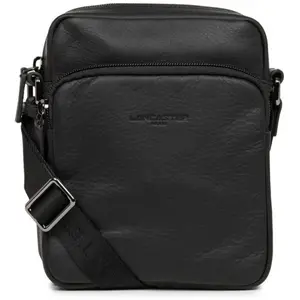 Comparateur de prix : Lancaster Maroquinerie Sac bandoulière Zippé Homme Soft Vintage noir en cuir