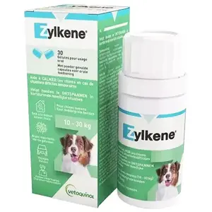 Comparateur de prix : Vetoquinol 30 gélules de 225 mg Zylkène Vétoquinol pour chien de 10 à 30 kg