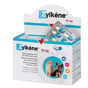 Comparateur de prix : Vetoquinol 100 gélules Vétoquinol Zylkène 75mg - pour chat et petit chien < 10 kg