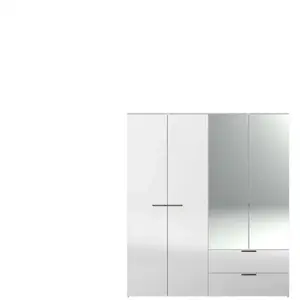 Armoire 4 portes 2 tiroirs OPUS coloris blanc brillantVendu parconforama