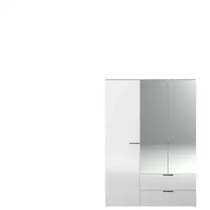 Armoire 3 portes 2 tiroirs OPUS coloris blanc brillant pas cher