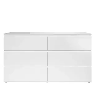 Commode 6 tiroirs OPUS coloris blanc brillant pas cher