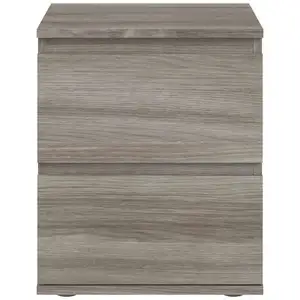 Chevet 2 tiroirs OPUS coloris chêne corvo gris pas cher