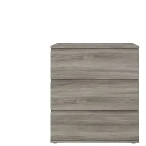 Commode 3 tiroirs OPUS coloris chêne corvo gris pas cher