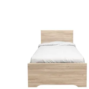 Lit 90x200 cm TEMPO JUNIOR coloris chêne relief clair pas cher