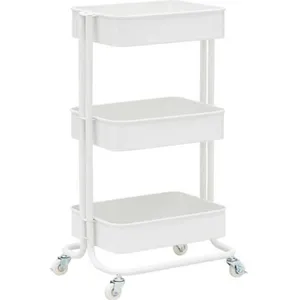 IRON Desserte métal L 51,5 cm - Blanc laqué pas cher
