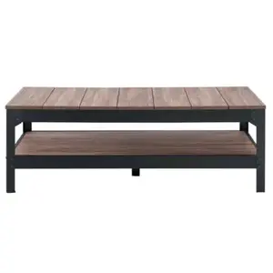 Calicosy Table basse métal noir et bois - L117cm pas cher