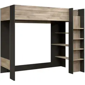 Lit mezzanine 90x200 cm ARTLEY coloris bois clair pas cher