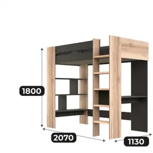 Lit mezzanine 90x200 cm BOWIE pas cher