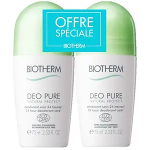 Comparateur de prix : Biotherm Déo Pure Natural protect déodorant lot de 2x75ml