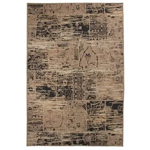 THEDECOFACTORY DJERBA - Tapis aux motifs vintages et orientaux beige 140x200 pas cher