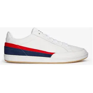 Le Coq Sportif - Baskets en Cuir Courtclay blanc/marine/rouge T.40 pas cher