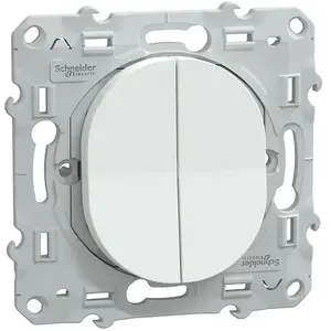 Comparateur de prix : Schneider Ovalis - double va et vient - 10ax - blanc