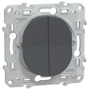 Schneider Electric - Ovalis - double va et vient - 10AX - Anthracite - S340214 pas cher