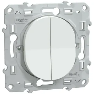 Schneider - Ovalis - combiné va et vient+poussoir - 10AX - Blanc (S320285) pas cher