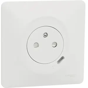 Schneider Ovalis - combi 2P+T 16A affleurante+chargeur usb-c 10,5W - connex. auto - Blanc (S320089) pas cher