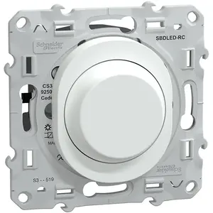 Schneider Ovalis - Variateur poussoir de lumière universel - 2/3 fils - Blanc (S320519) pas cher