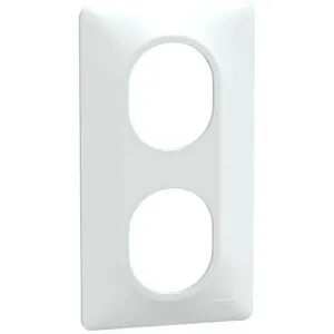Comparateur de prix : Plaque de finition 2 postes vertical Ovalis Blanc Schneider