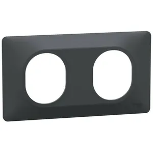 Schneider Ovalis - Plaque de finition - 2 postes Horizontal - entraxe 71 mm - Anthracite (S340704)