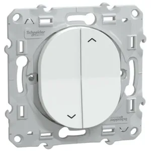 Commande volet roulant 2 boutons Schneider Ovalis blanc pas cher
