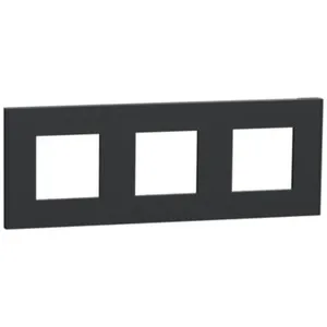 Plaque de finition 3 postes Schneider Unica Déco Essentielle NU600654 ... pas cher