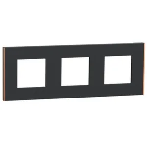 Plaque de finition 3 postes Schneider Unica Déco Subtile NU600641 colo... pas cher